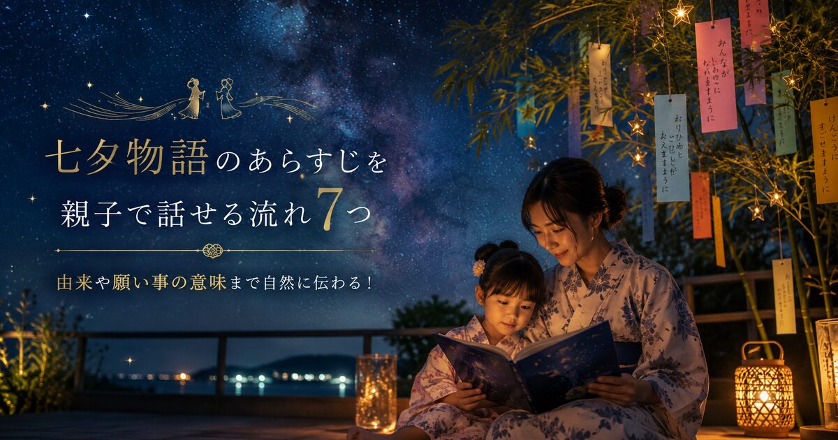 七夕物語のあらすじを親子で話せる流れ7つ｜由来や願い事の意味まで自然に伝わる！